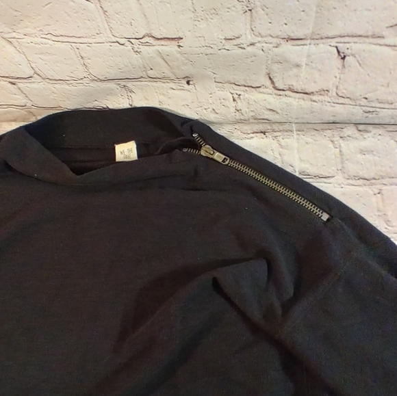 We The Free Zip Shoulder Oversize Sweater Black Dolman Sleeve S - Picture 16 of 16